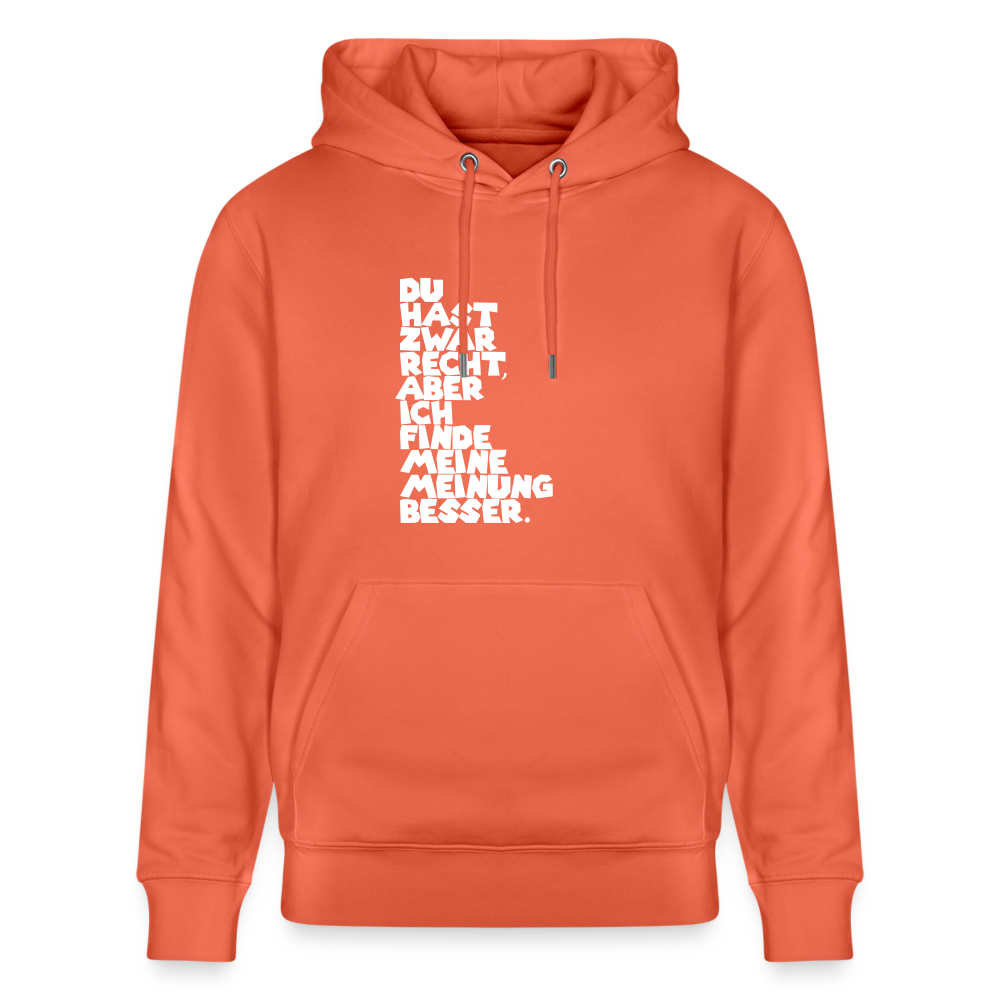 Hoodie mit Spruch Meinung (unisex) - Hellrot