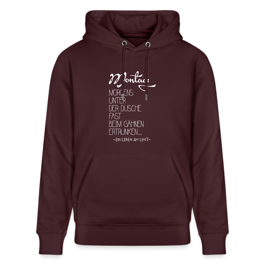 Hoodie mit Spruch Gähnen (unisex) - Maroon