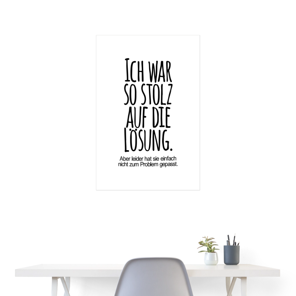 Kunstdruck Lösung | 60x90 cm - Weiß
