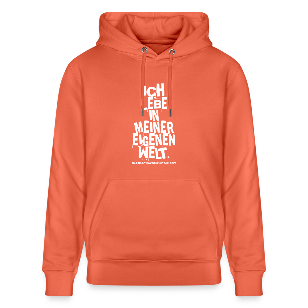 Hoodie mit Spruch Meine Welt (unisex) - Hellrot