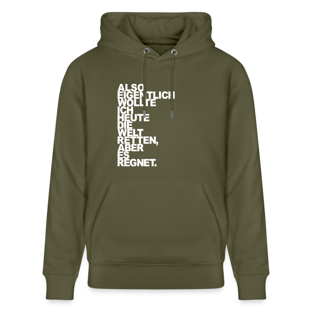 Hoodie mit Spruch Regen (unisex) - Khaki Grün