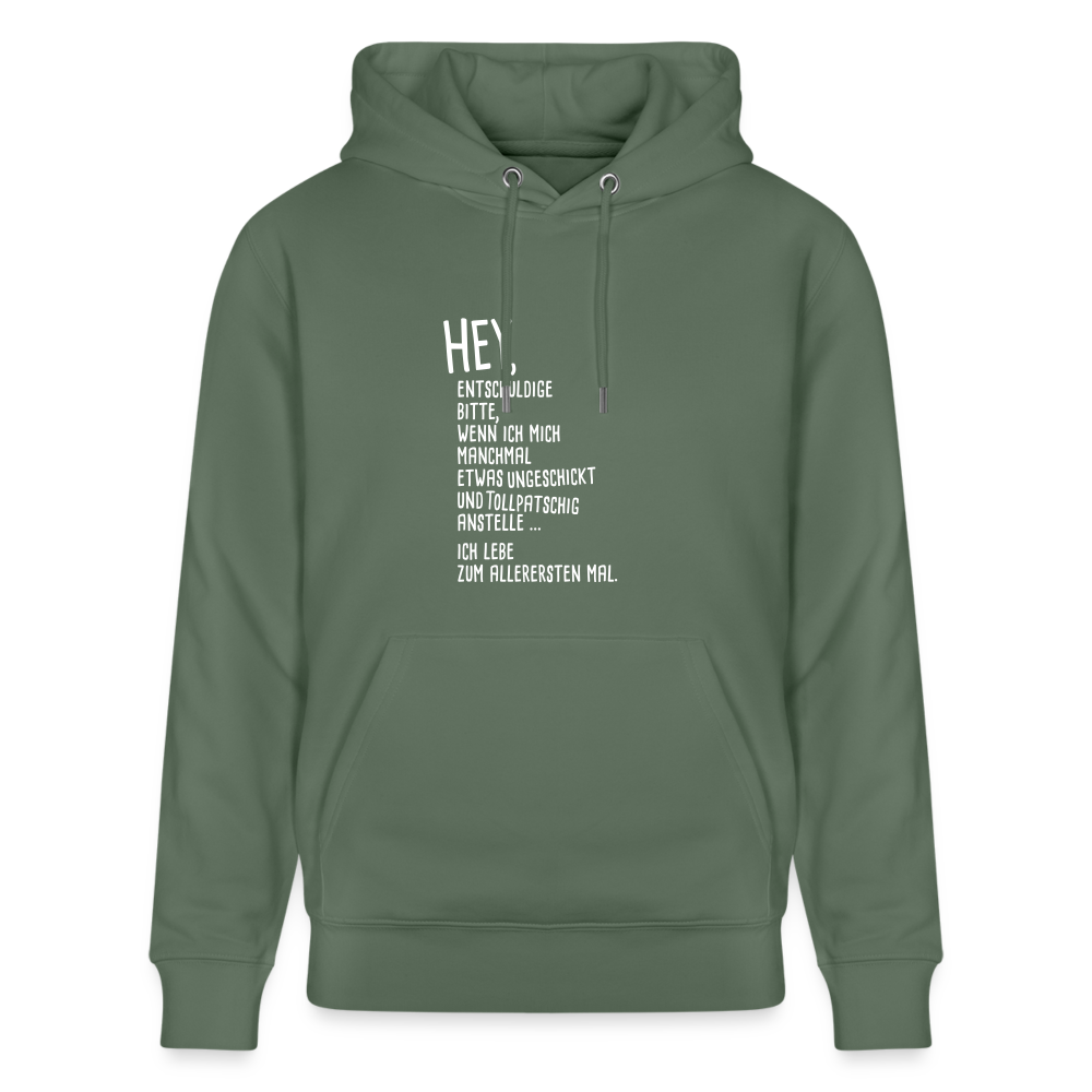 Hoodie mit Spruch Hey (unisex) - Tanngrün