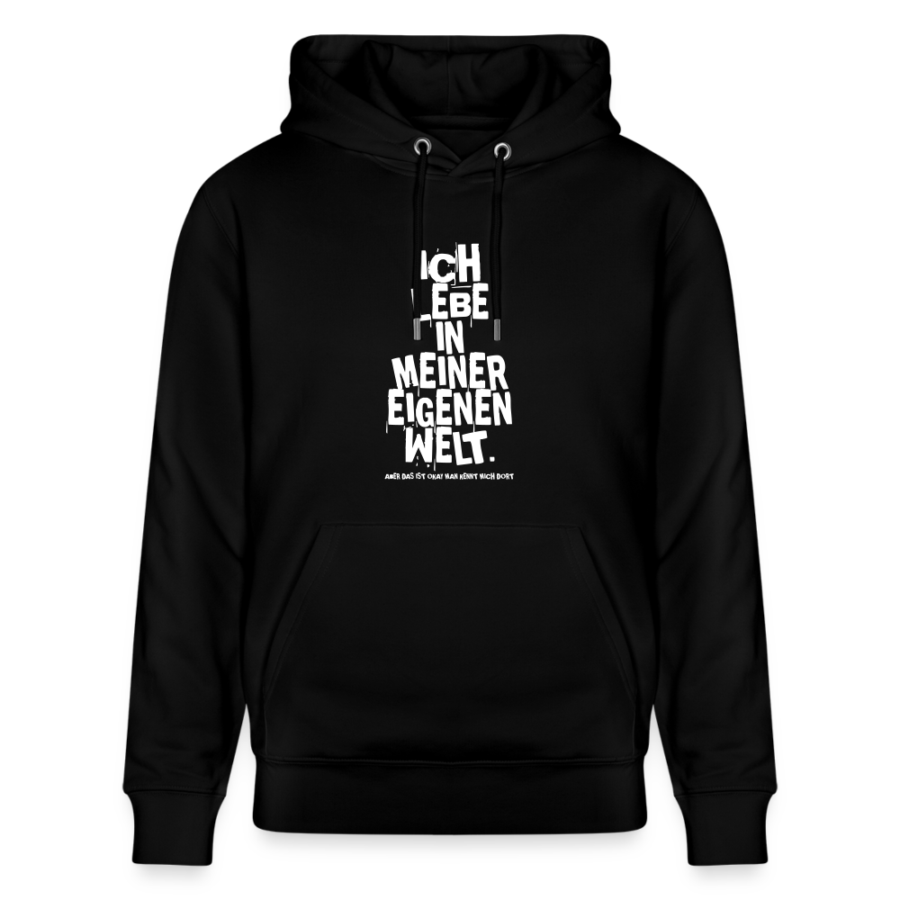 Hoodie mit Spruch Meine Welt (unisex) - Schwarz
