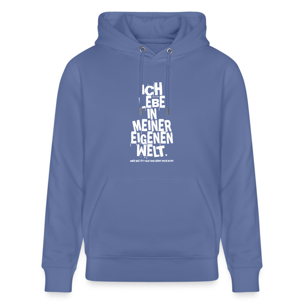 Hoodie mit Spruch Meine Welt (unisex) - Blau