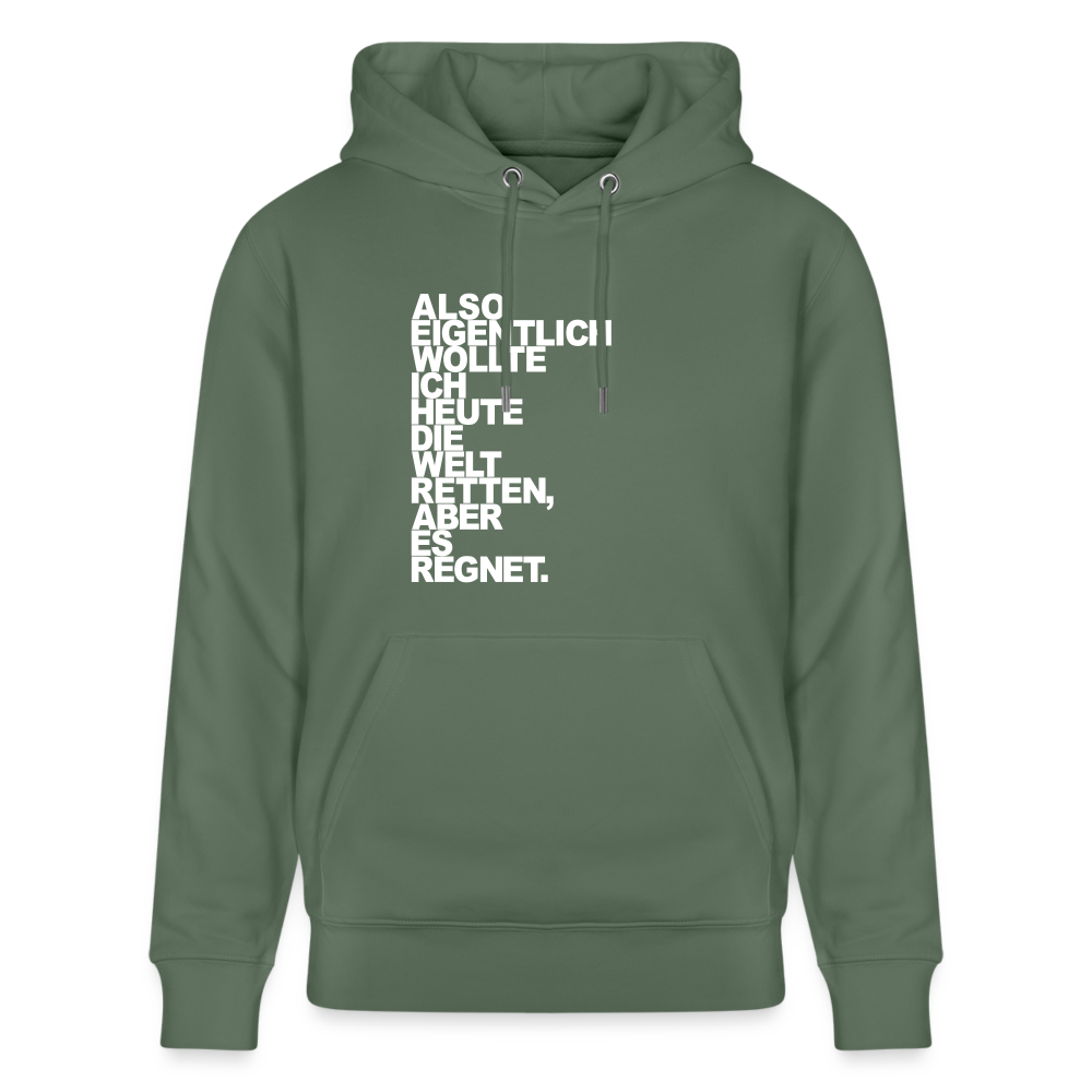 Hoodie mit Spruch Regen (unisex) - Tanngrün