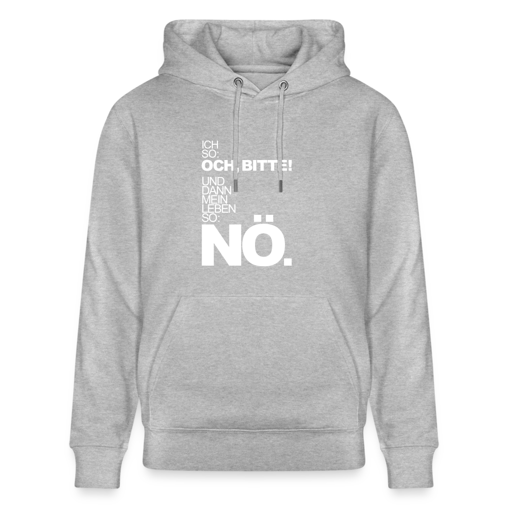 Hoodie mit Spruch Nö (unisex) - Grau meliert