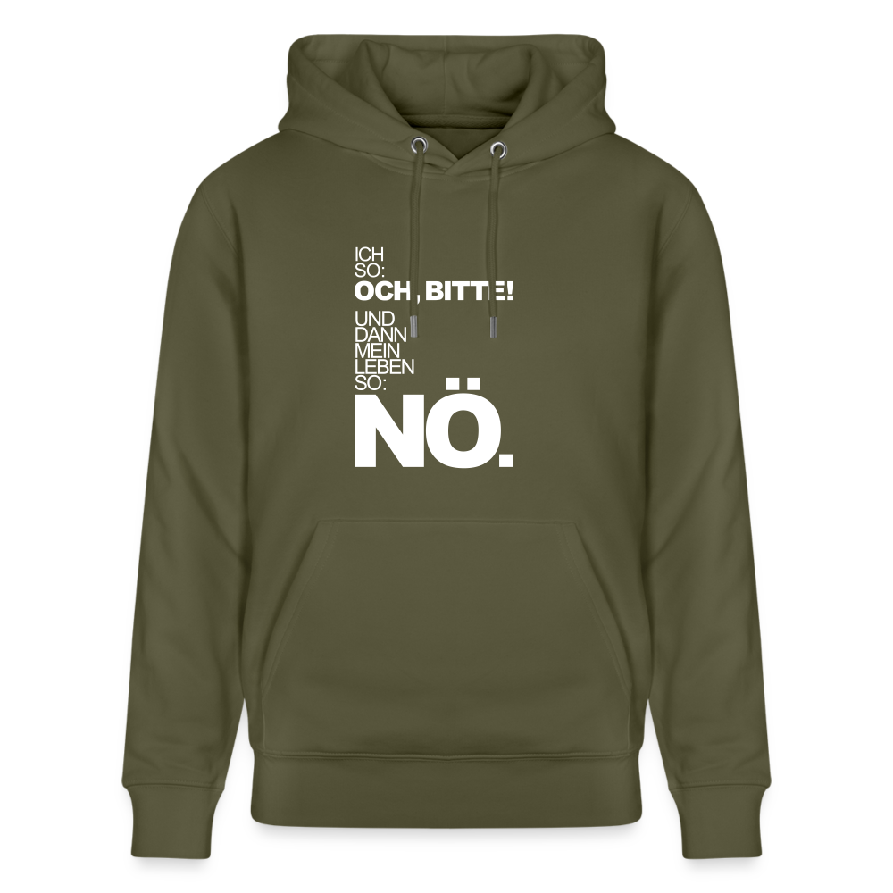 Hoodie mit Spruch Nö (unisex) - Khaki Grün