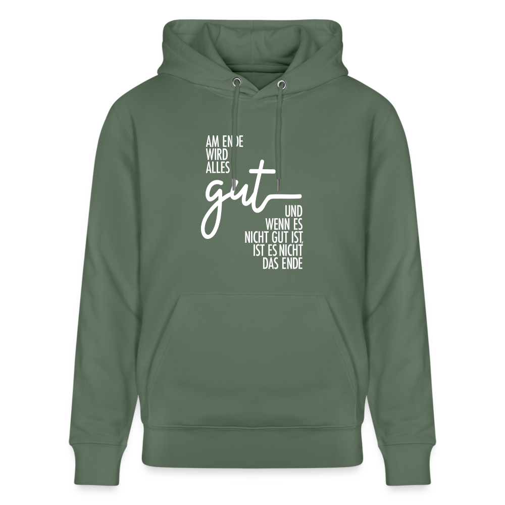 Hoodie mit Spruch ALLES GUT  (unisex) - Tanngrün