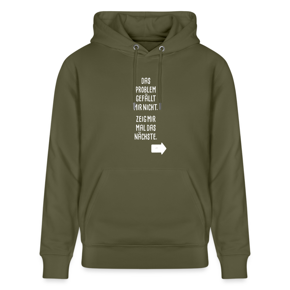 Hoodie mit Spruch Nächstes Problem (unisex) - Khaki Grün