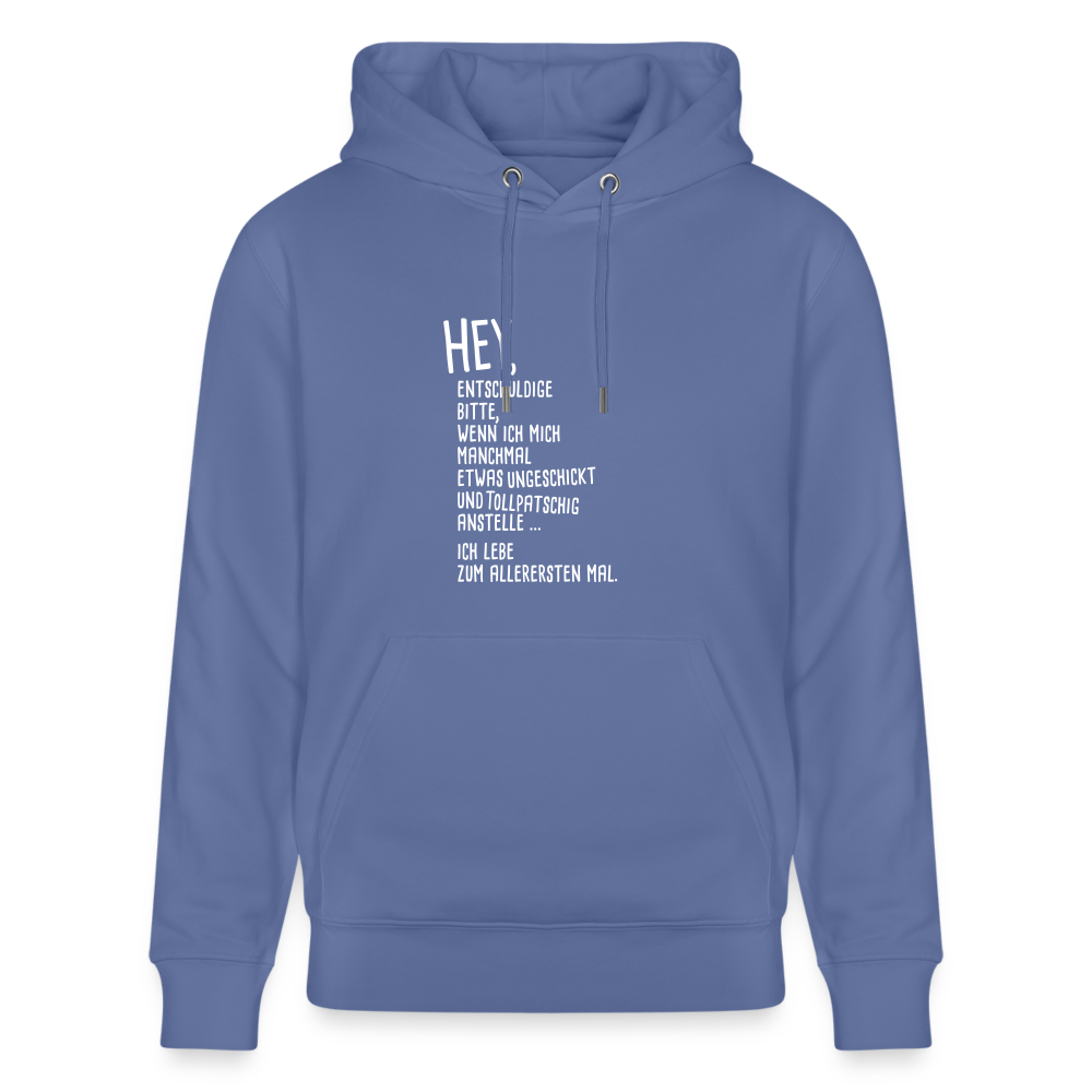 Hoodie mit Spruch Hey (unisex) - Blau