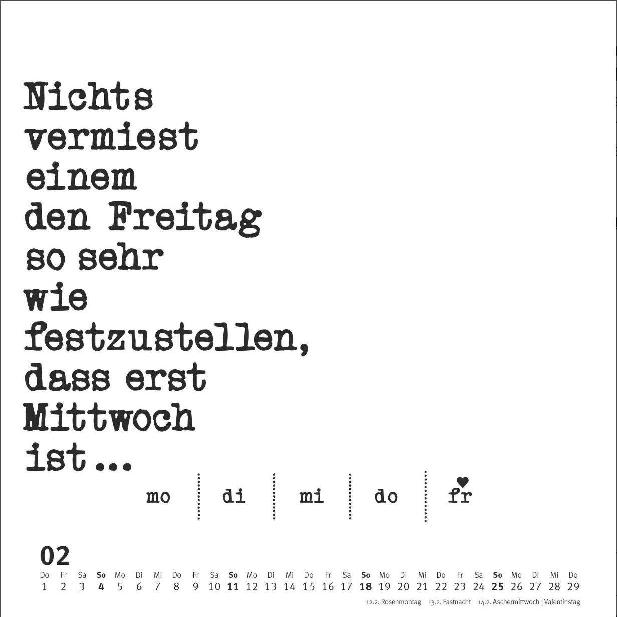 Kleiner Typokalender 2024 (Format 24 x 24 cm)