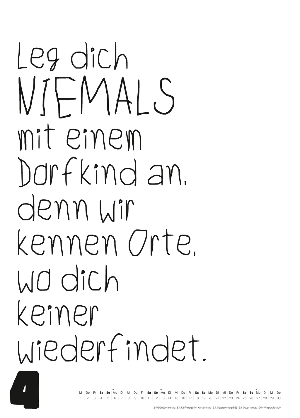 Großer Typokalender 2026 (50x70 cm)