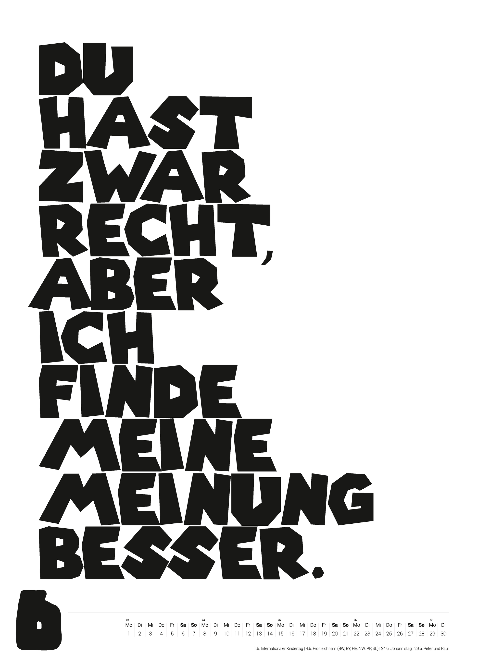 Großer Typokalender 2026 (50x70 cm)