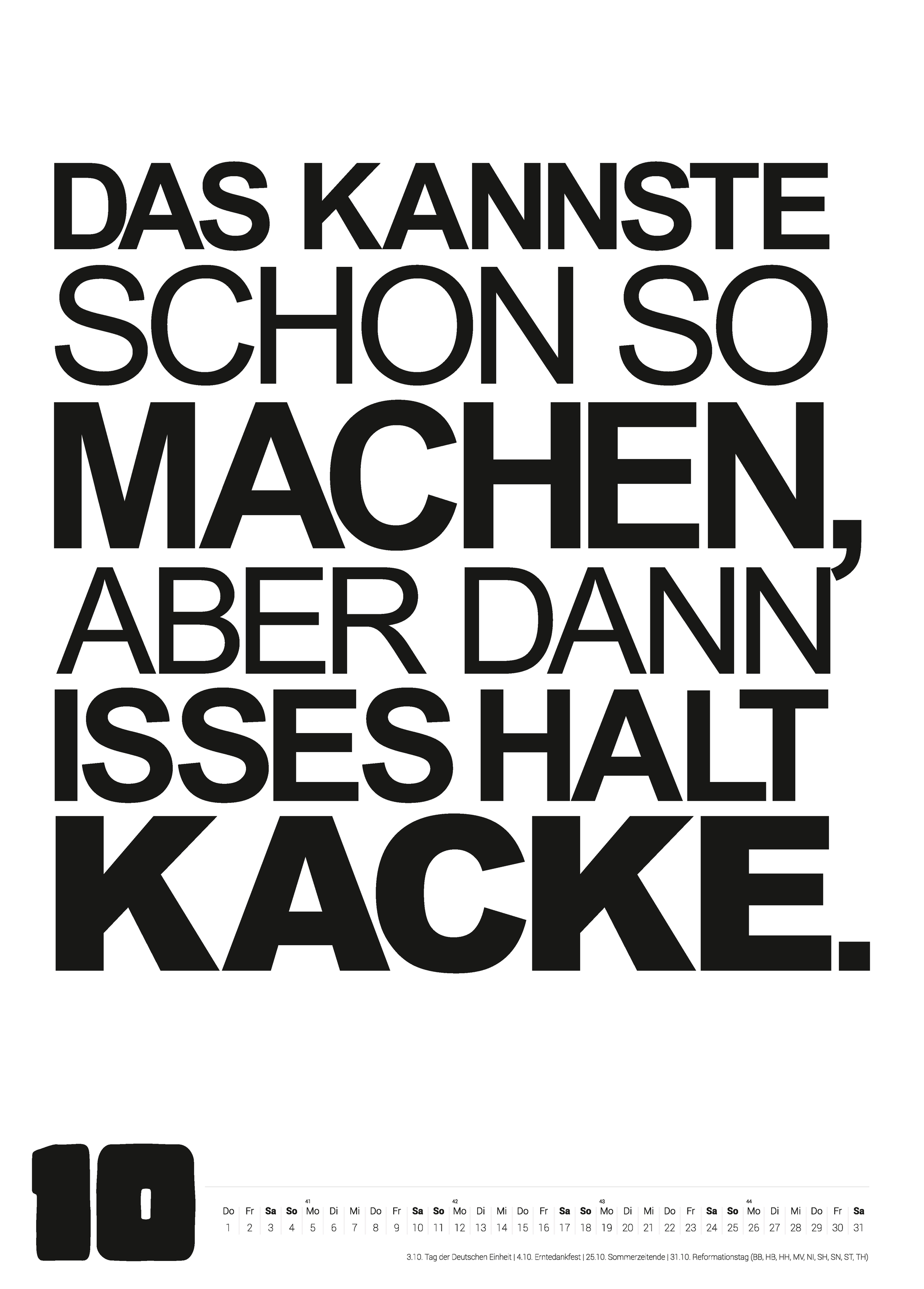 Großer Typokalender 2026 (50x70 cm)
