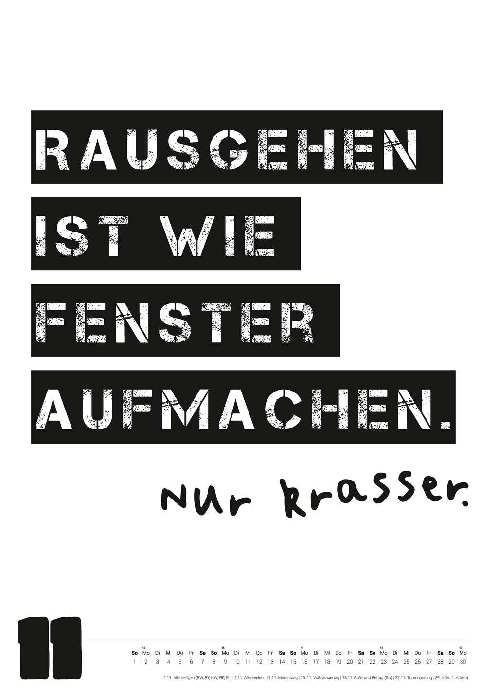Großer Typokalender 2026 (50x70 cm)