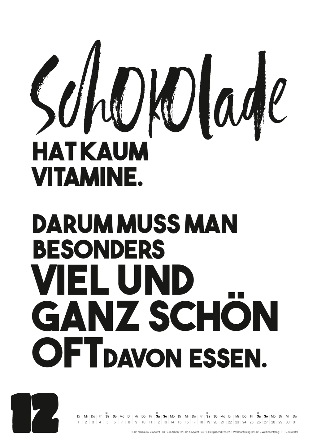 Großer Typokalender 2026 (50x70 cm)