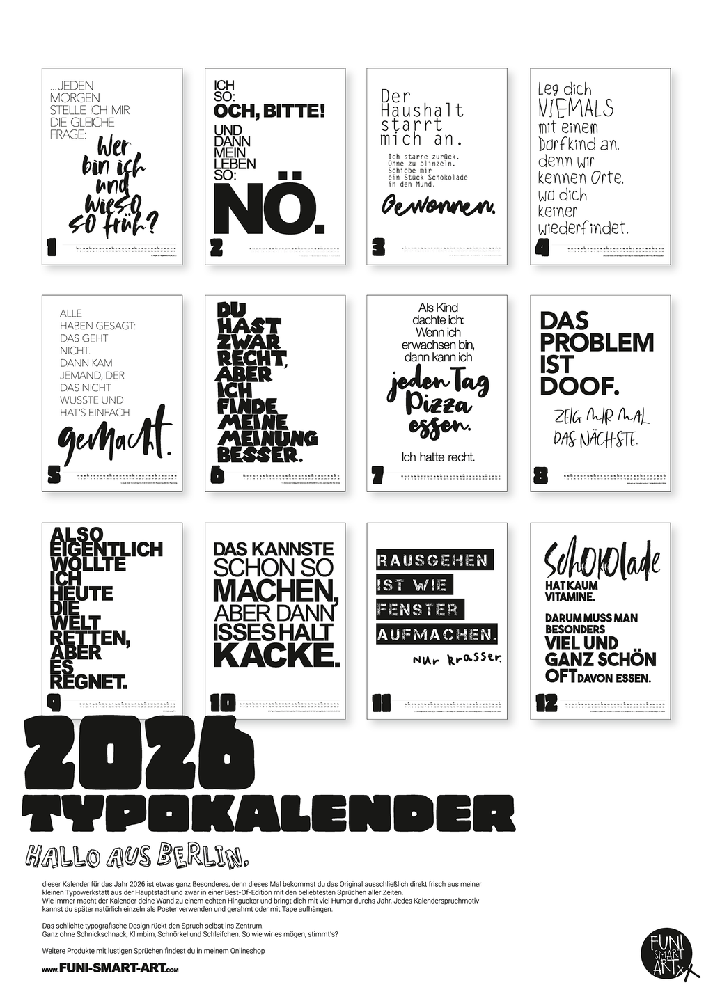 Großer Typokalender 2026 (50x70 cm)