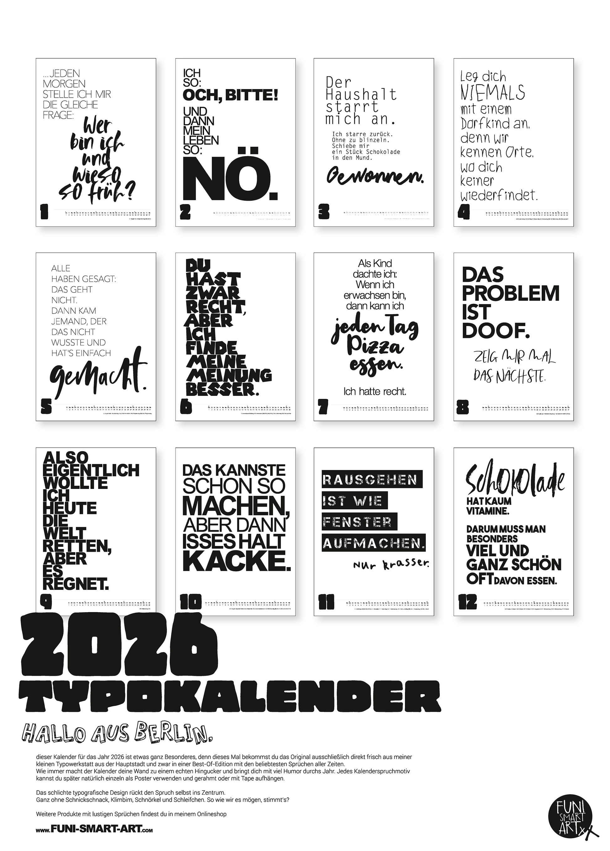 Großer Typokalender 2026 (50x70 cm)