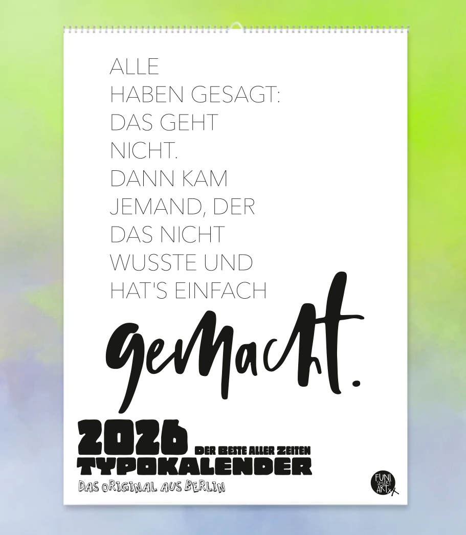 Großer Typokalender 2026 (50x70 cm)
