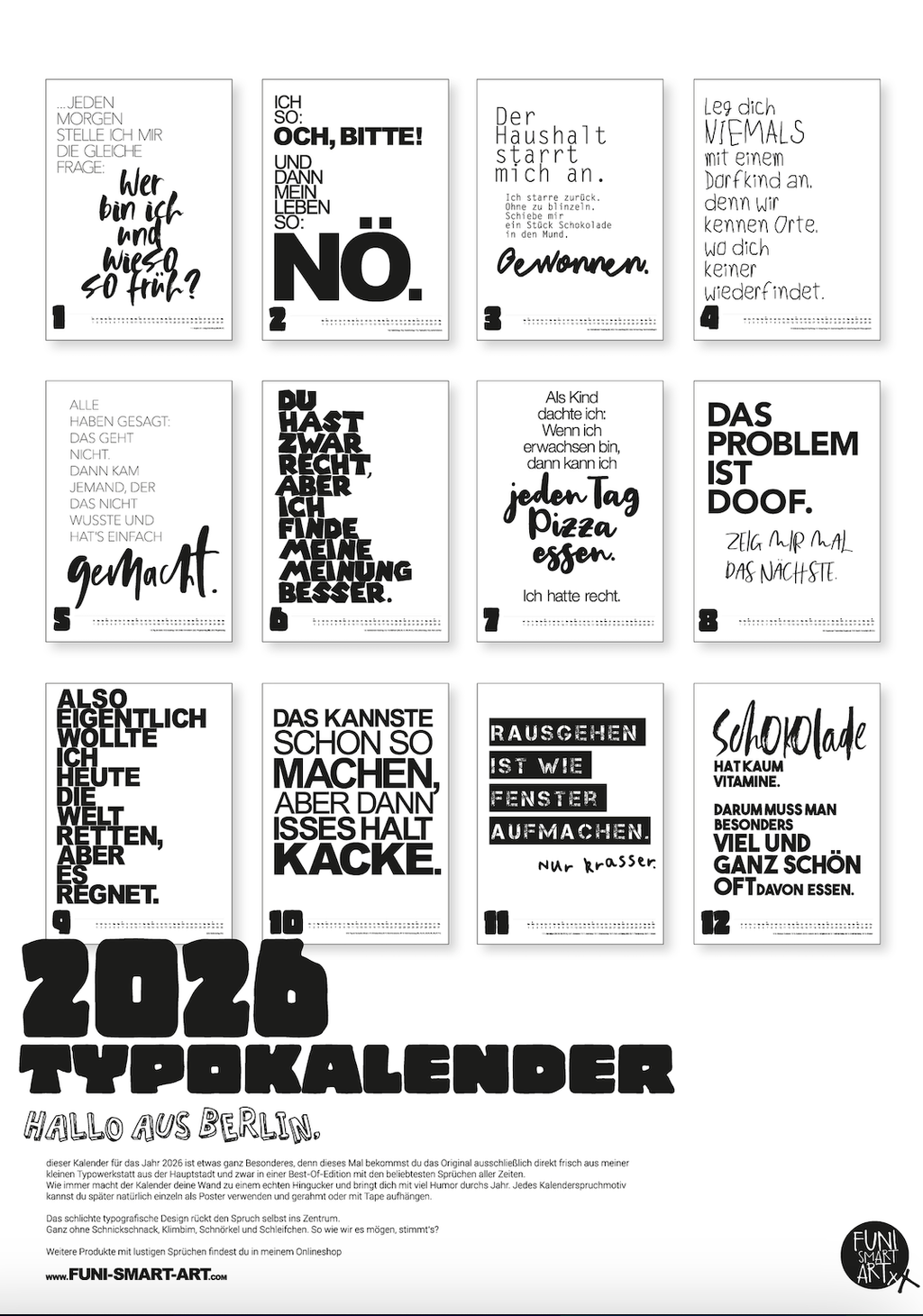 Großer Typokalender 2026 (50x70 cm)