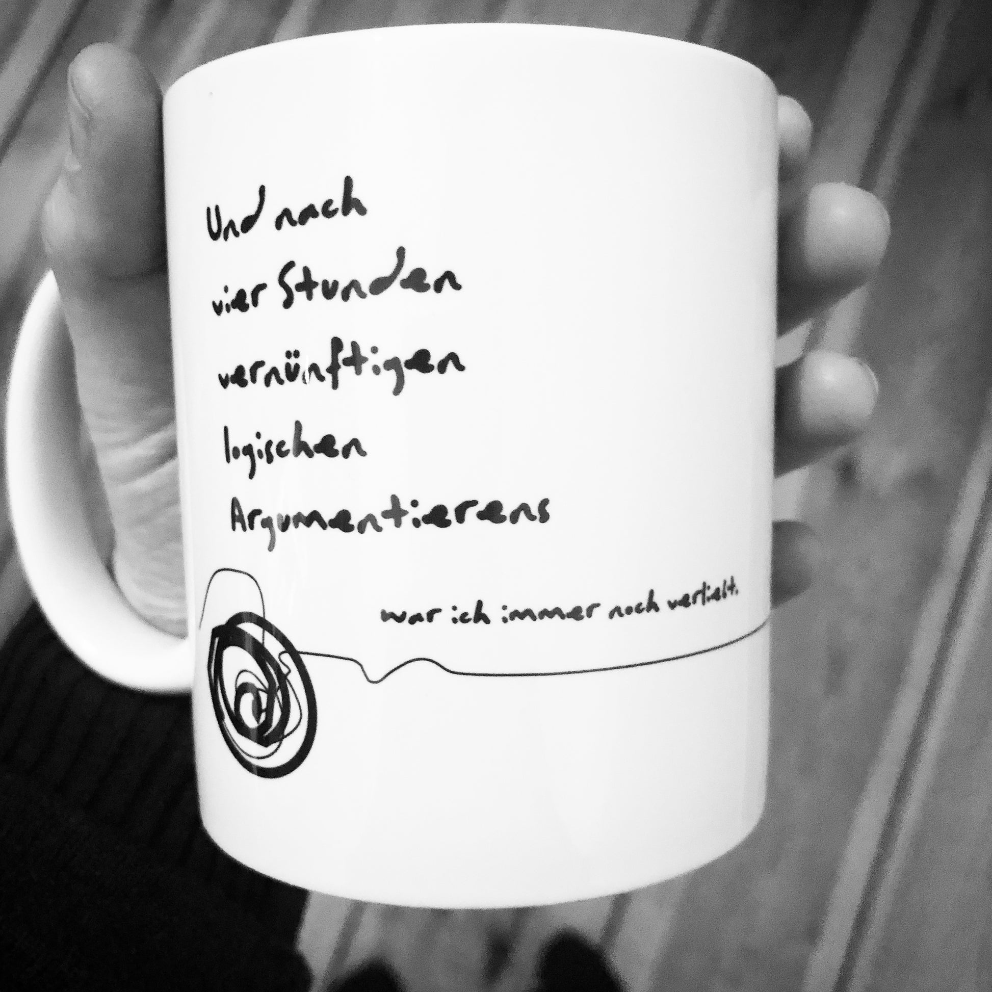 Tasse mit Spruch Argumentieren