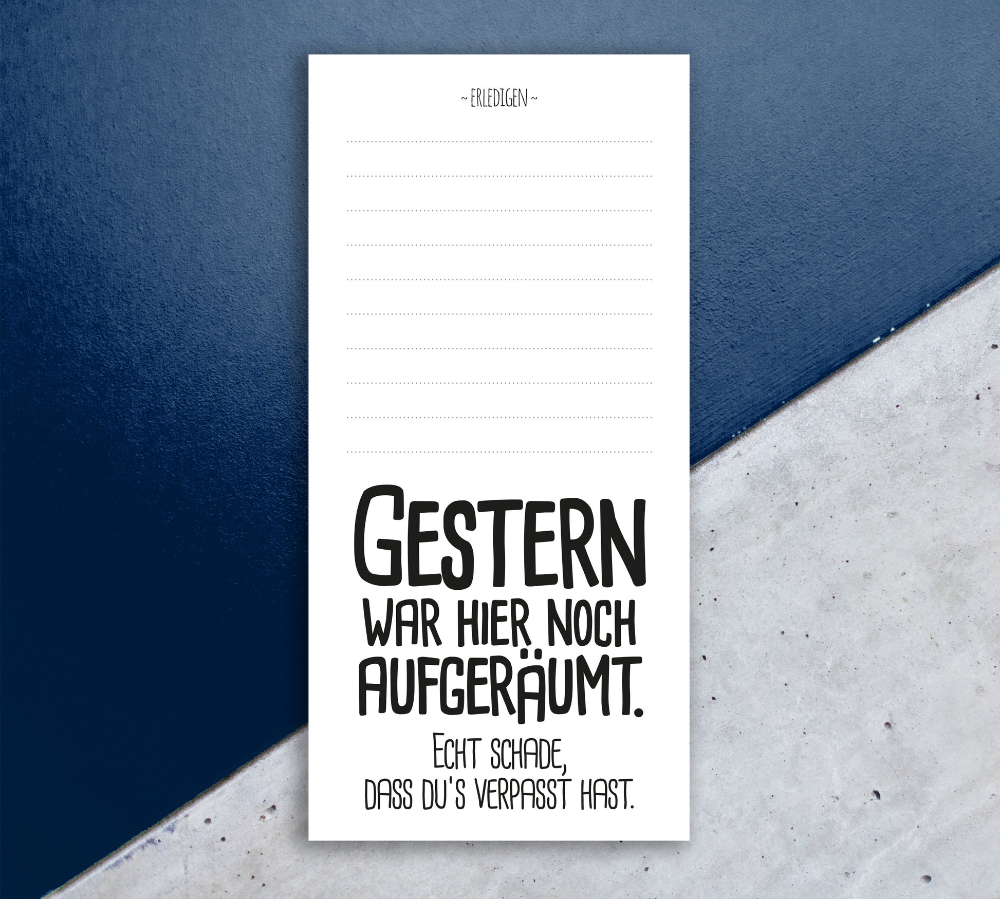 Notizblock Aufgeräumt