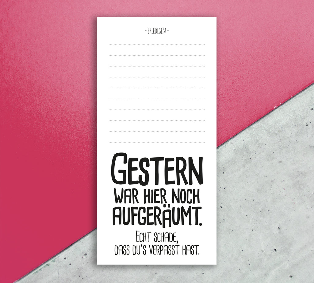 Notizblock Aufgeräumt