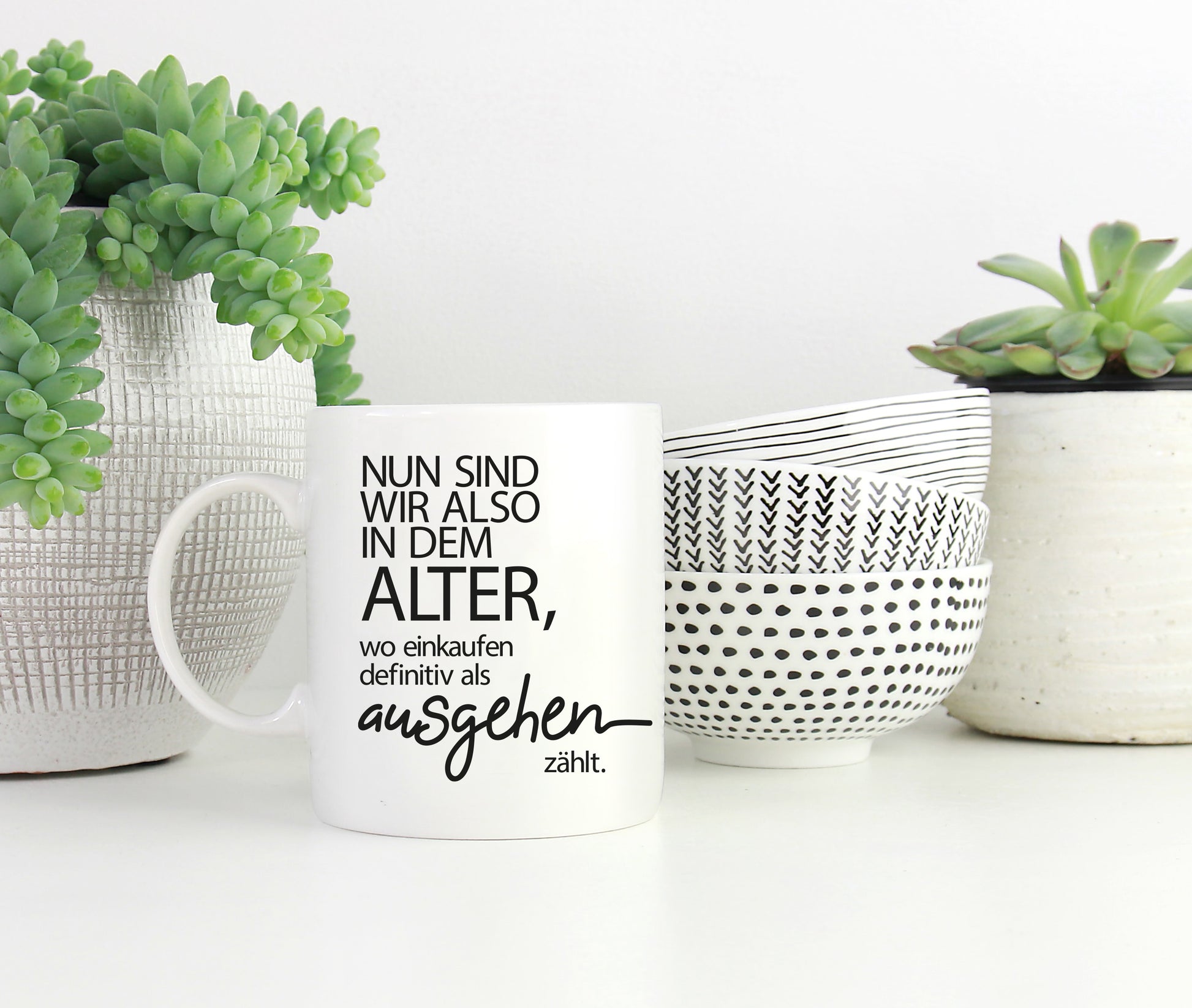 Tasse mit Spruch Ausgehen