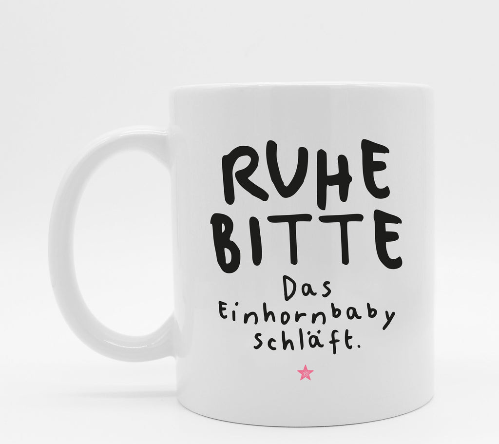 Einhorntasse mit Spruch Einhornbaby schläft