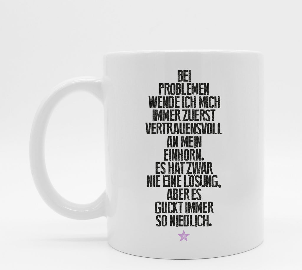 Einhorntasse mit Spruch Einhornblick