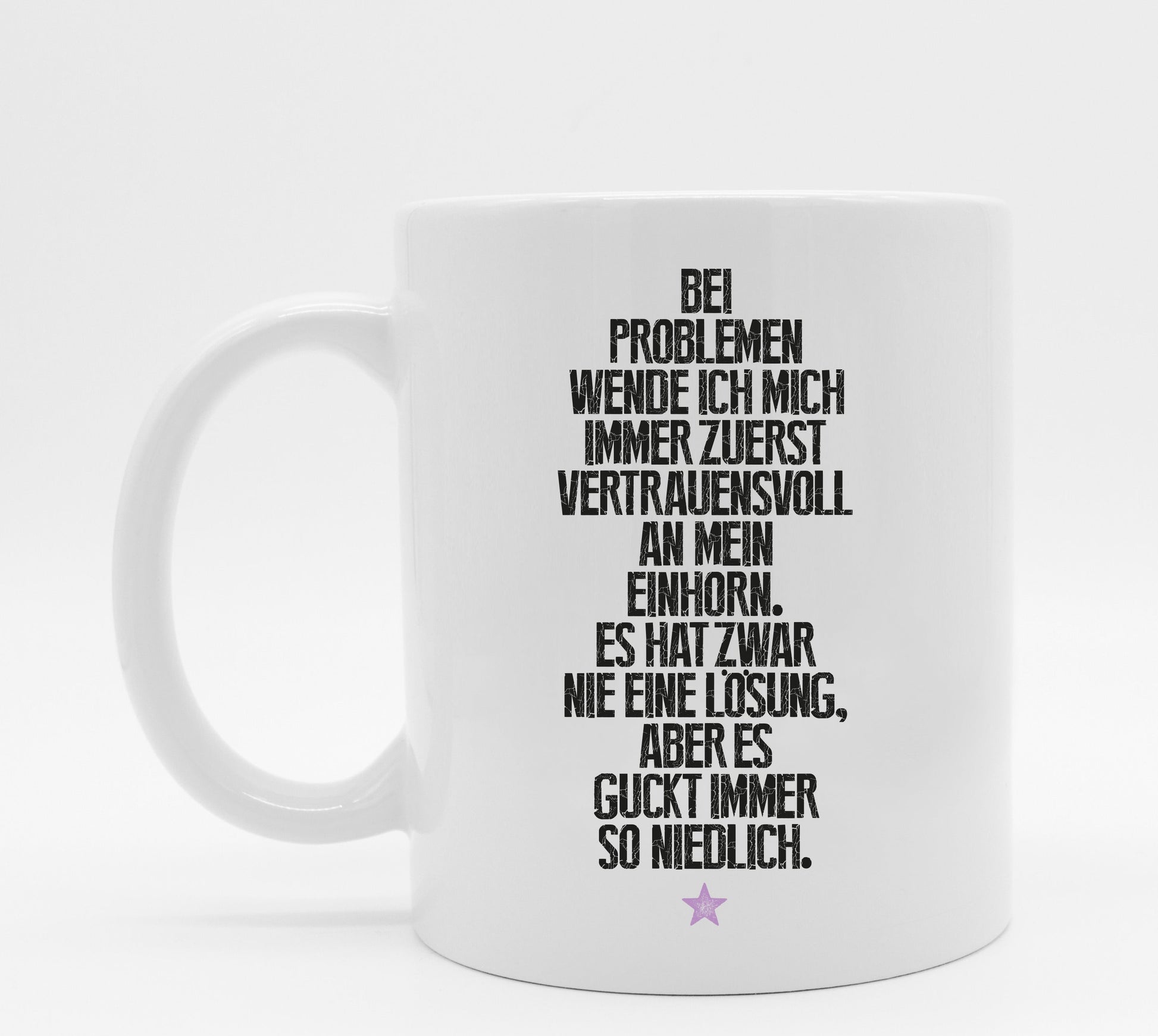 Einhorntasse mit Spruch Einhornblick