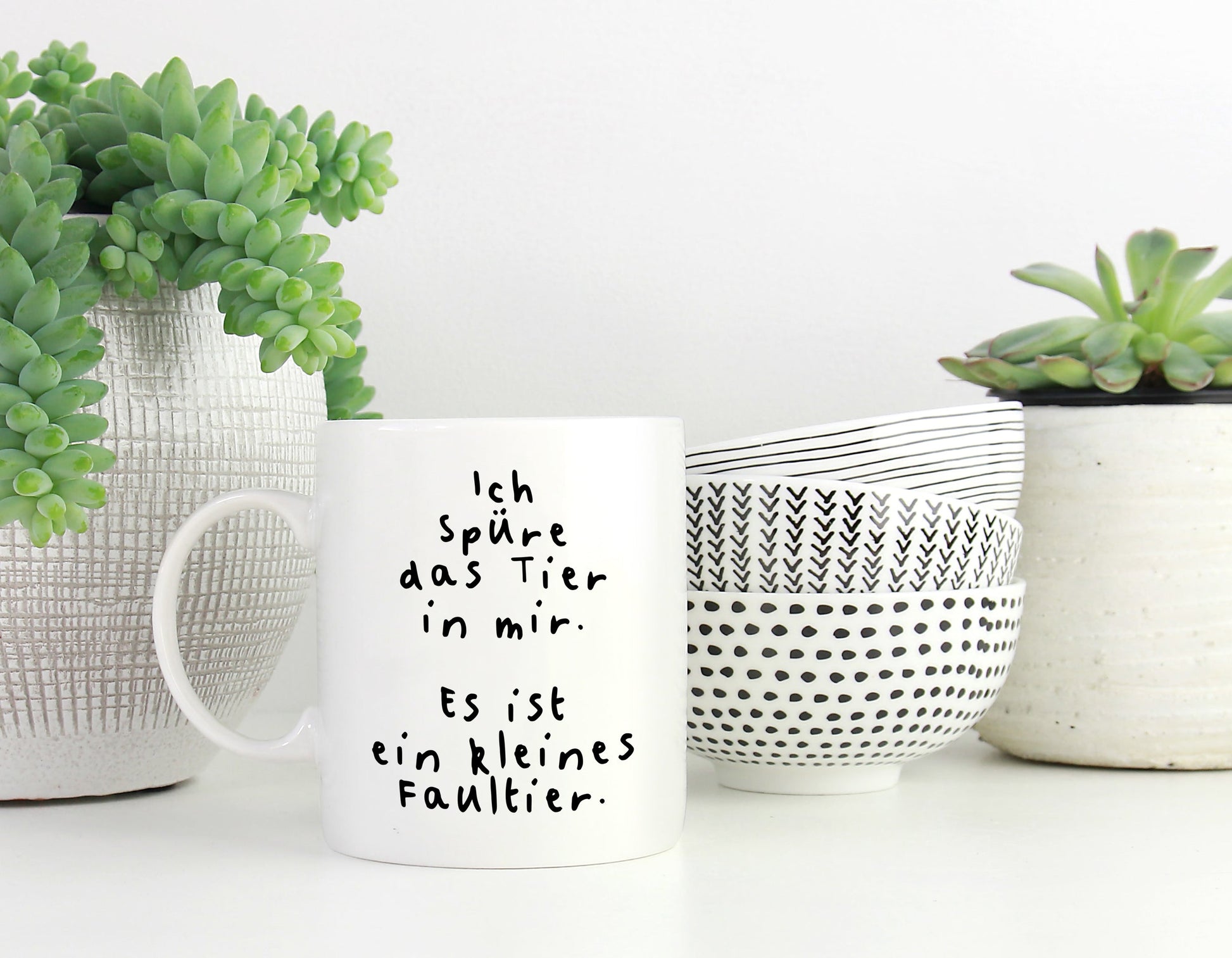 Tasse mit Spruch Faultier