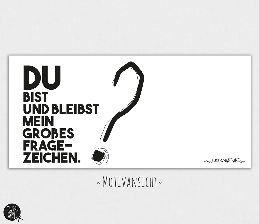 Tasse mit Spruch Fragezeichen