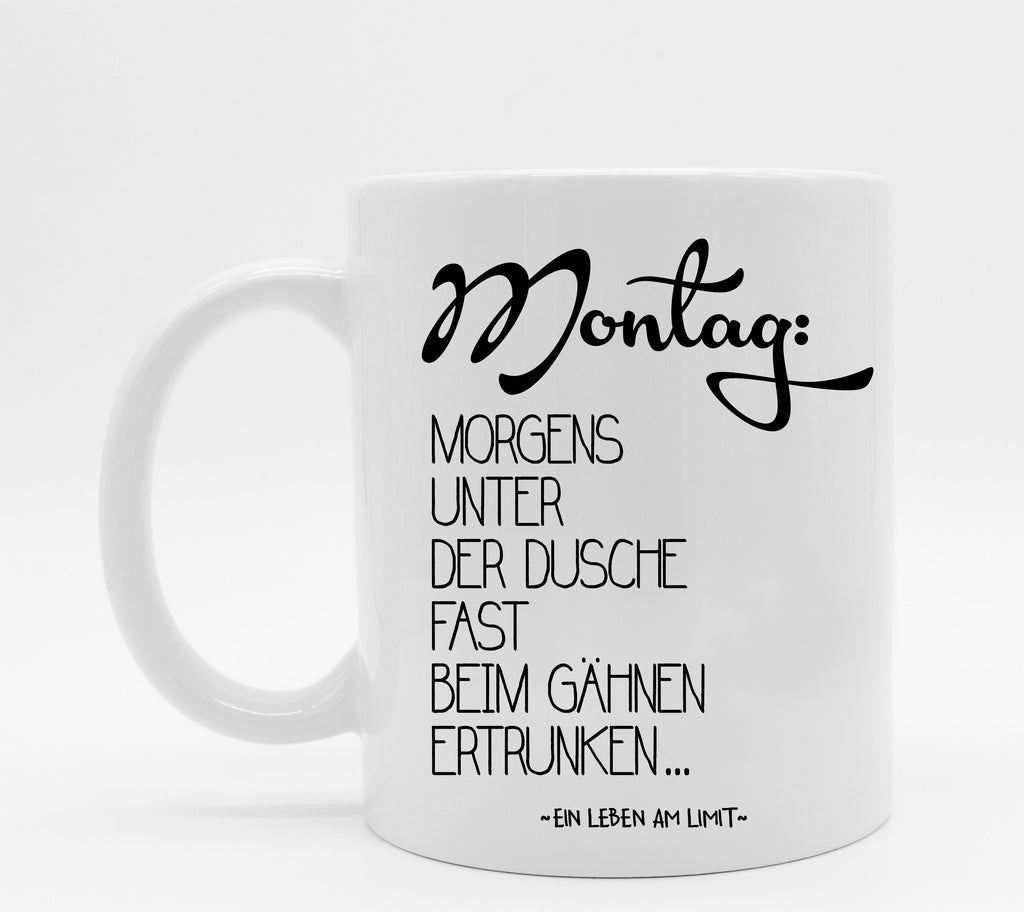 Tasse mit Spruch Gähnen