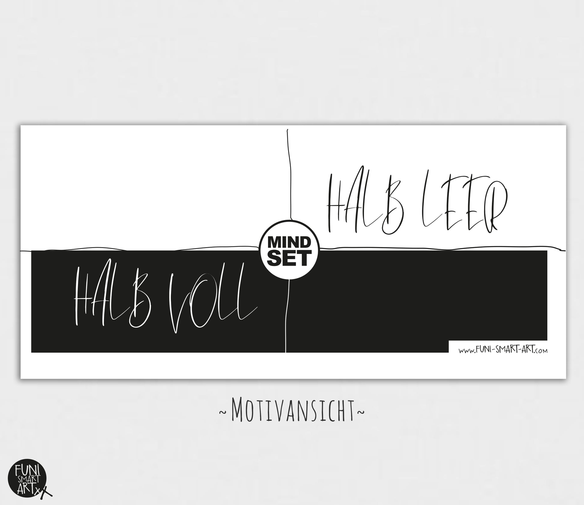 Tasse mit Spruch Halb Halb