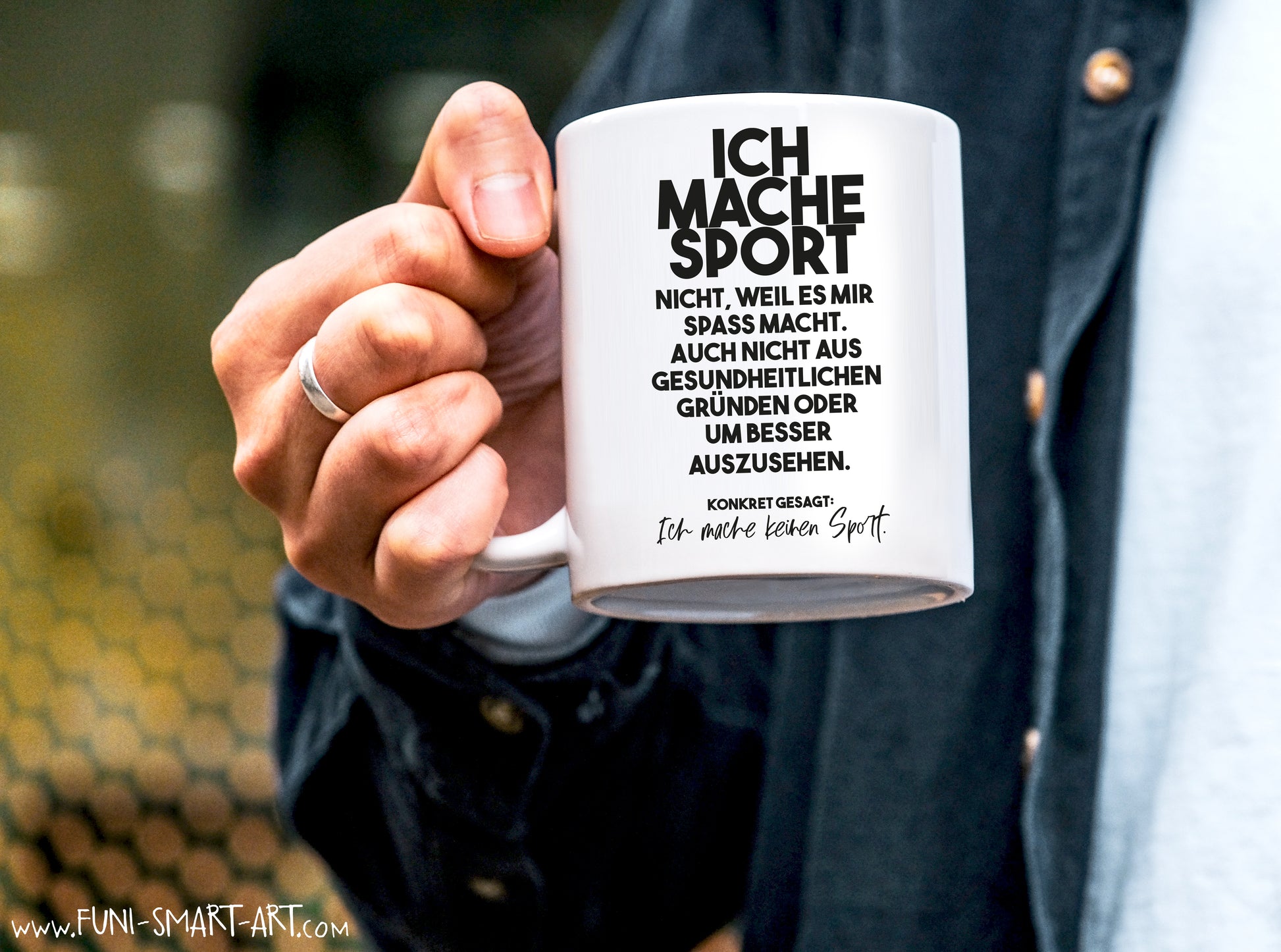 Tasse mit Spruch Kein Sport