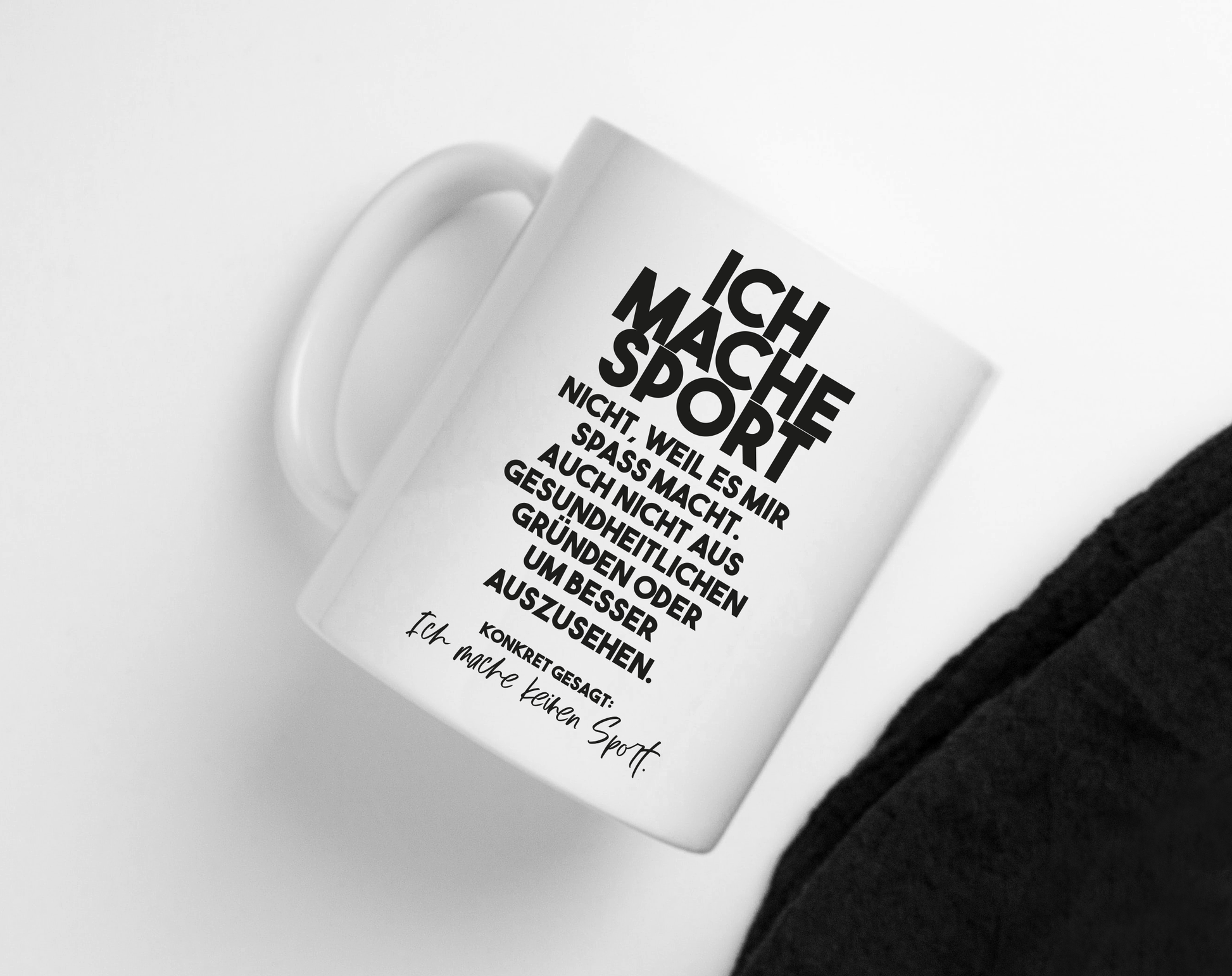 Tasse mit Spruch Kein Sport