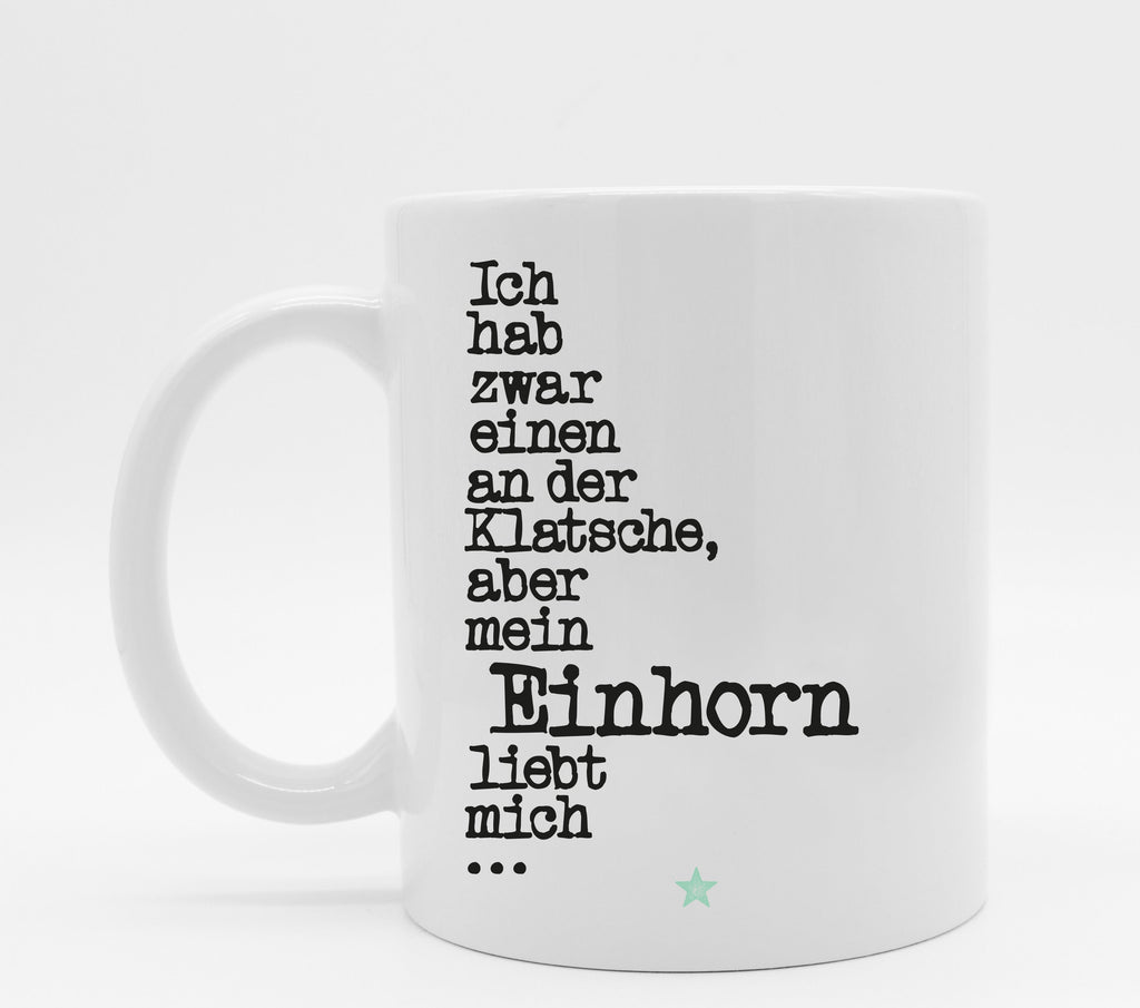 Einhorntasse mit Spruch Klatsche