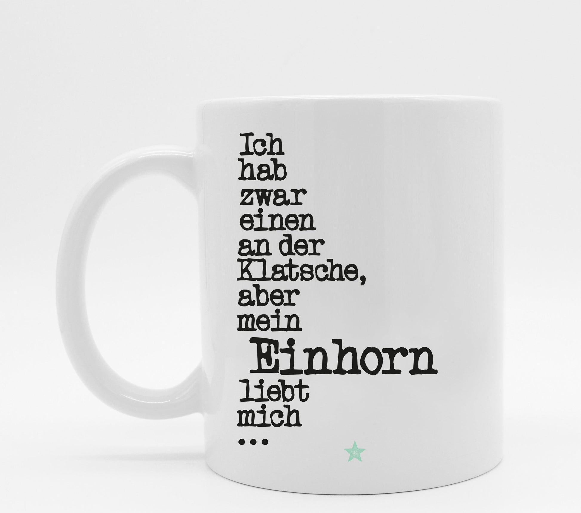 Einhorntasse mit Spruch Klatsche