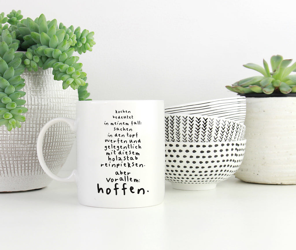Tasse mit Spruch Kochen