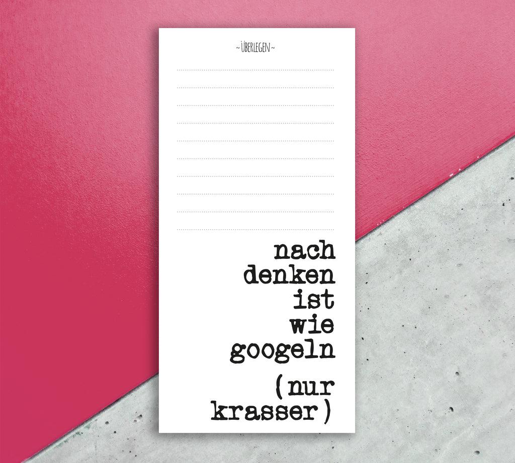 Notizblock Nachdenken
