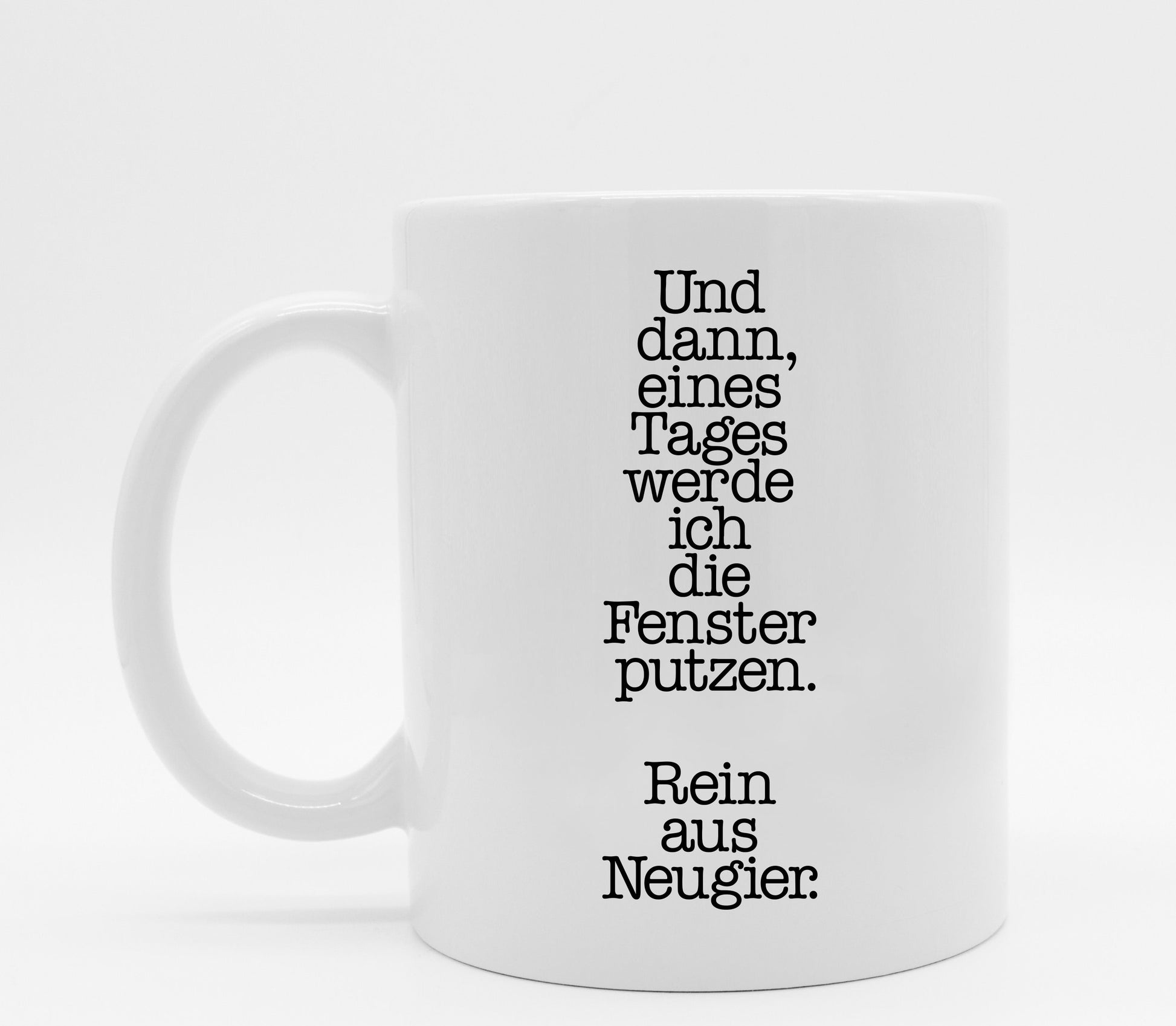 Tasse mit Spruch Neugier