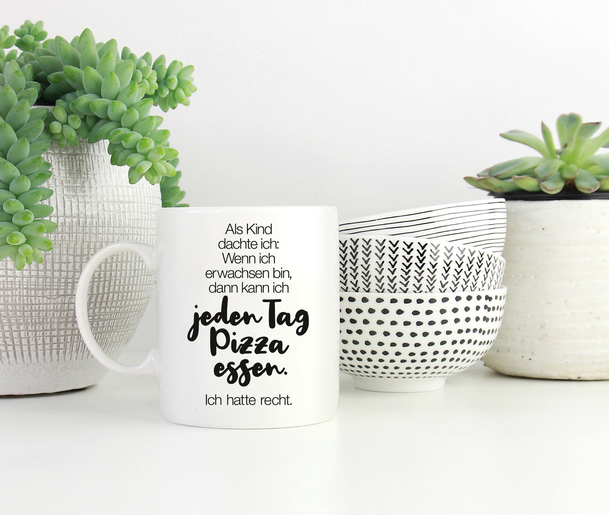 Tasse mit Spruch Pizza