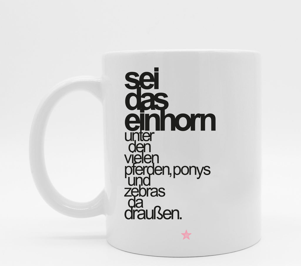 Einhorntasse mit Spruch Pony