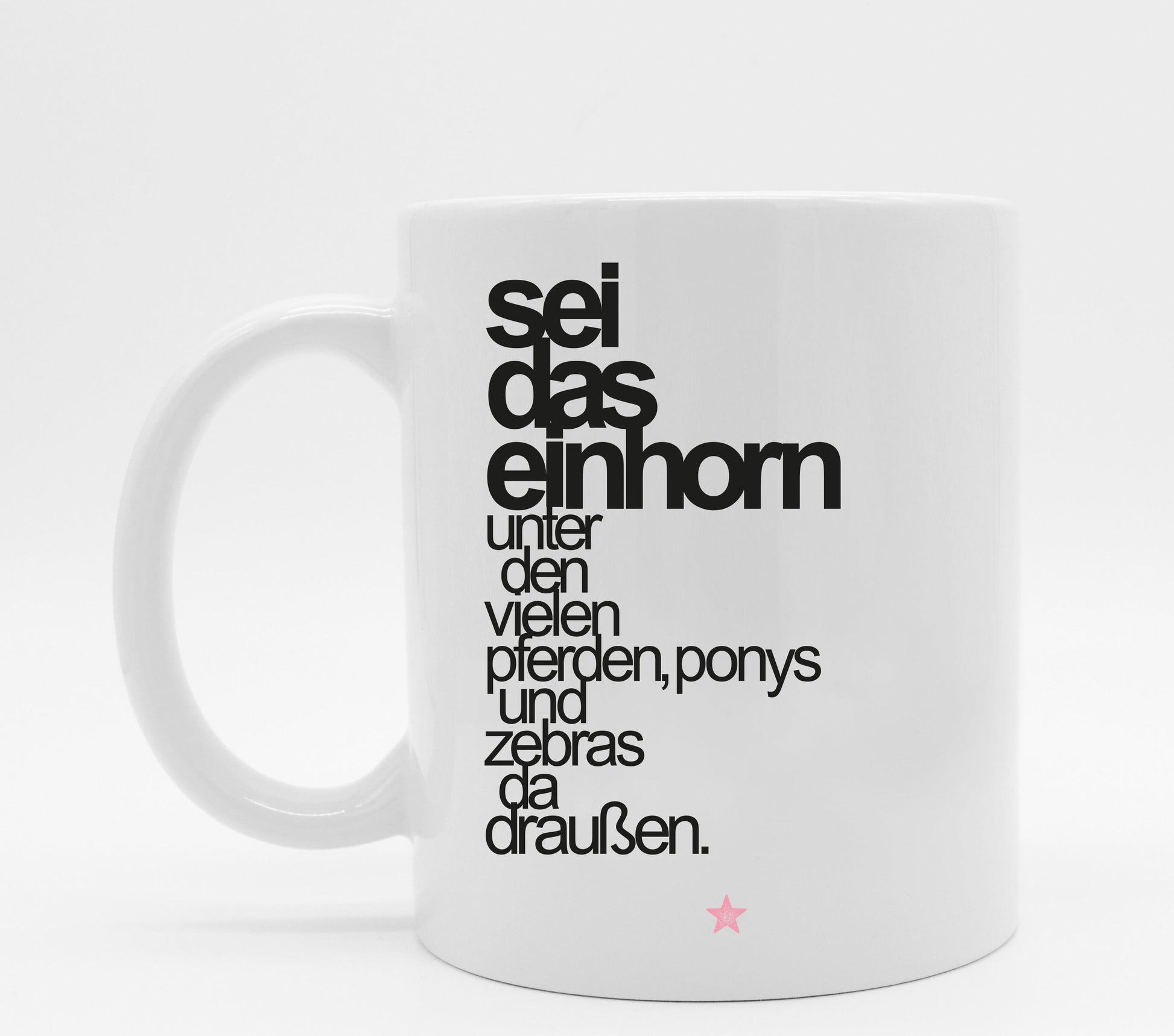 Einhorntasse mit Spruch Pony