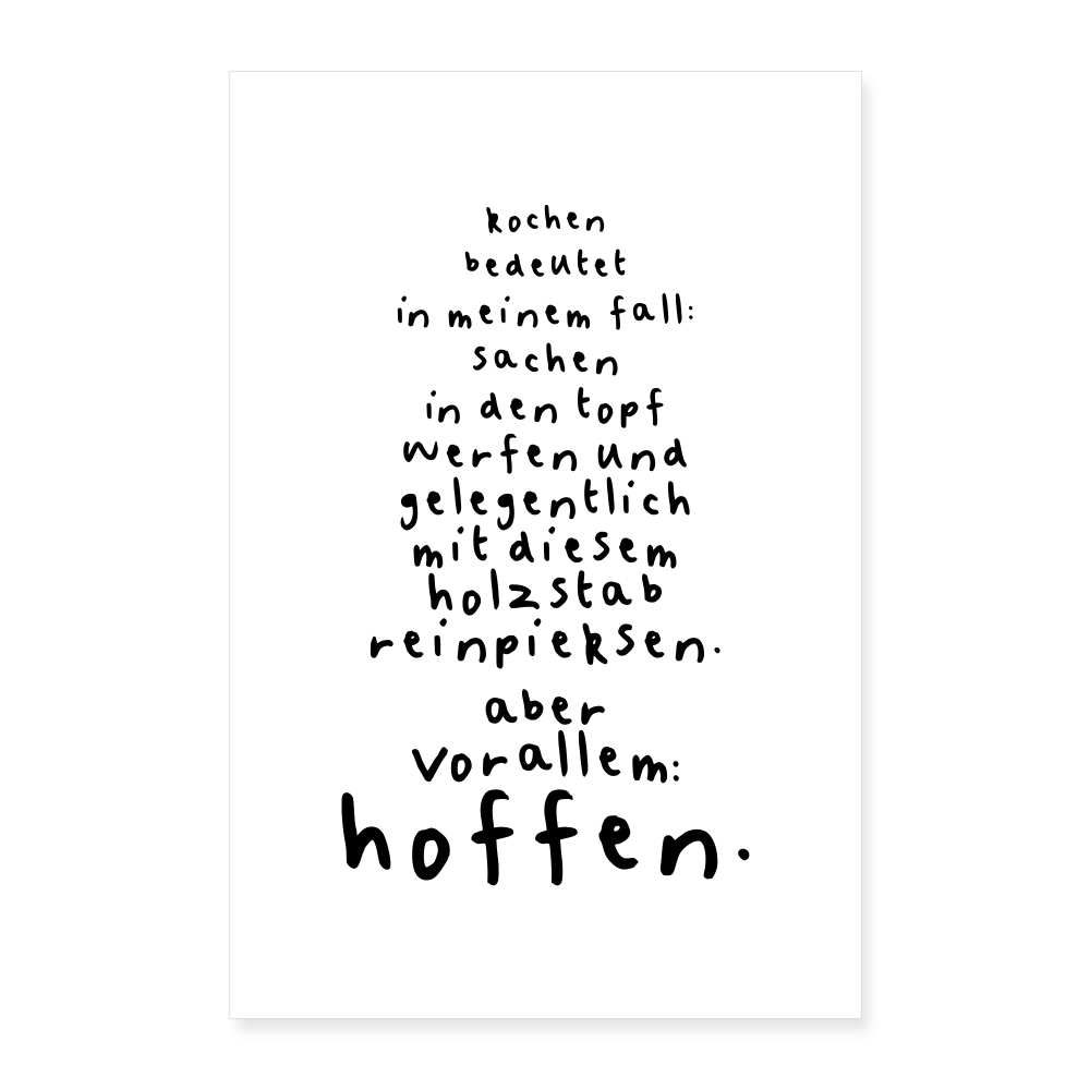 Kunstdruck Kochen | 60x90 cm - weiß