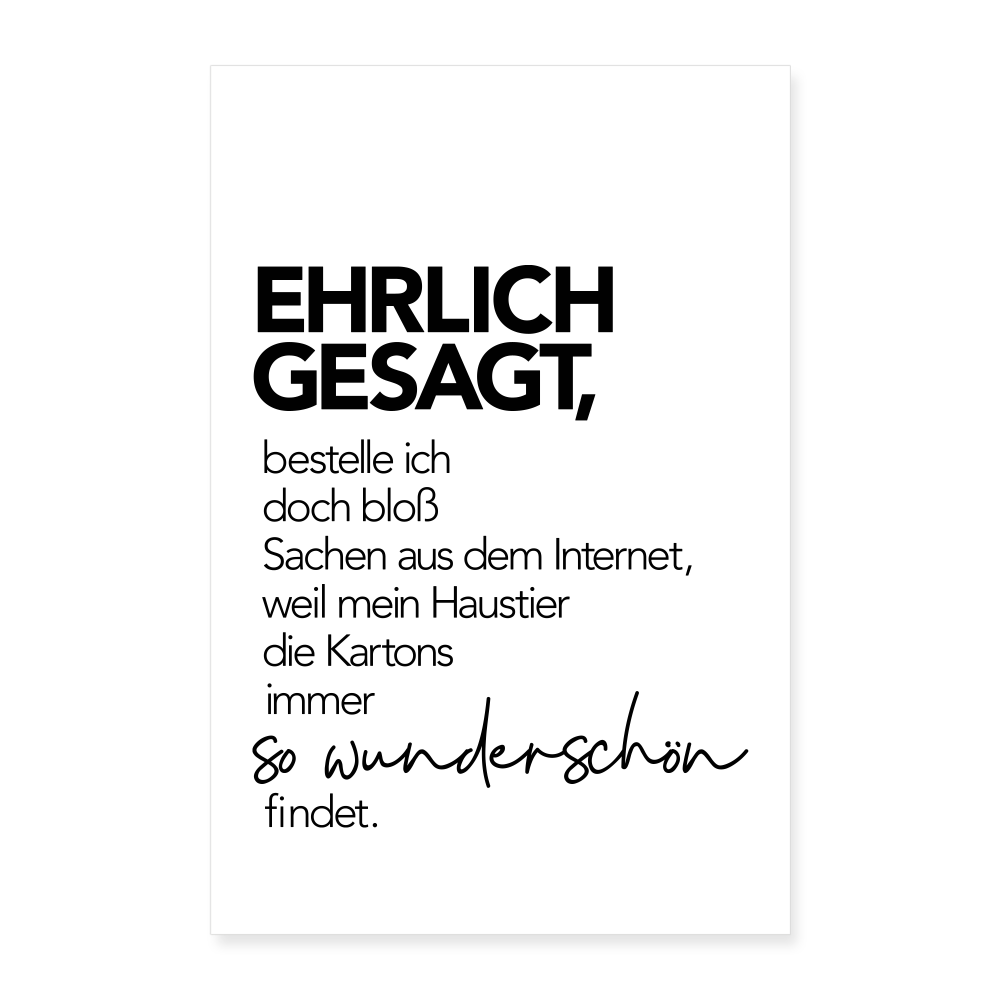 Kunstdruck Wunderschön | 60x90 cm - weiß