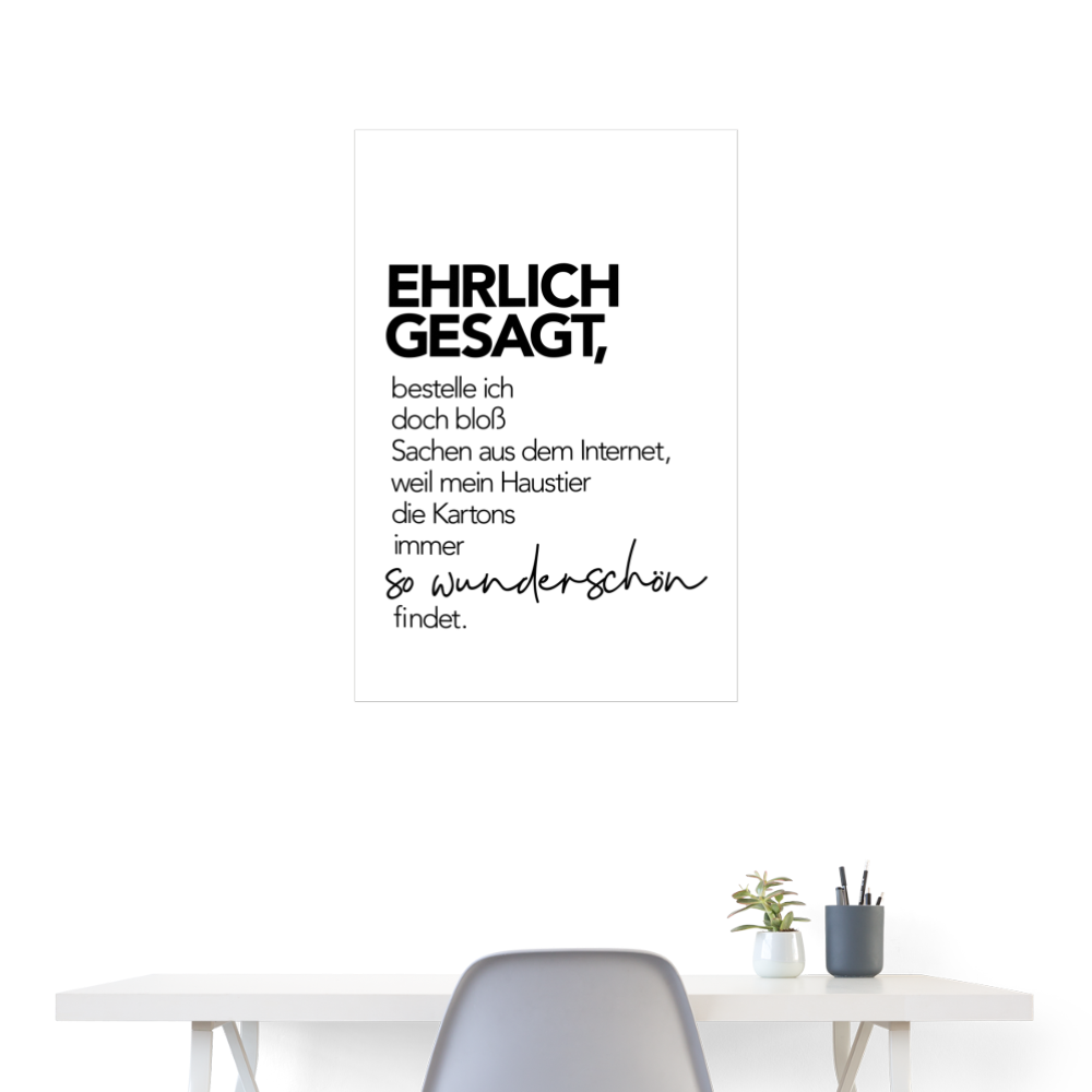Kunstdruck Wunderschön | 60x90 cm - weiß