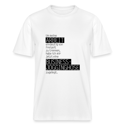 T-Shirt mit Spruchmotiv Jogginghose | Relaxed Fit Unisex - Weiß