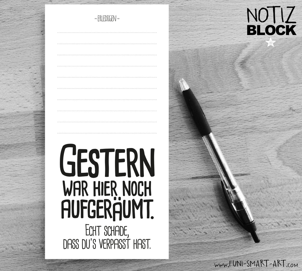 Notizblock Aufgeräumt